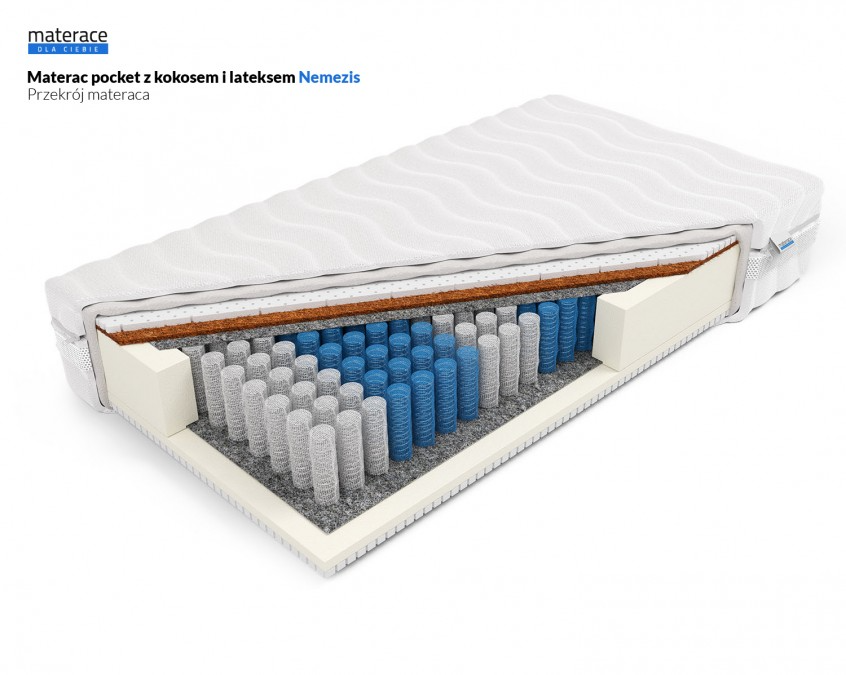 Materac pocket z kokosem i lateksem Nemezis