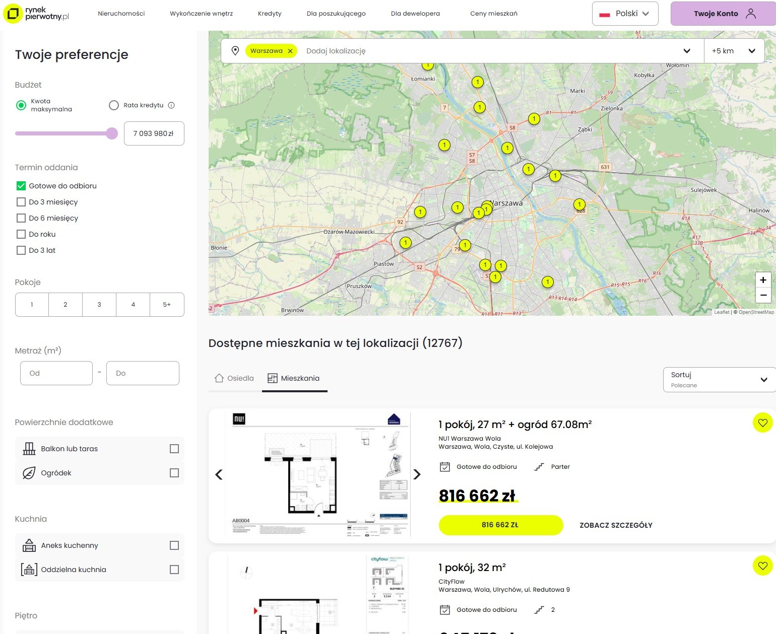 Konfigurator mieszkań w portalu rynekpierwotny.pl