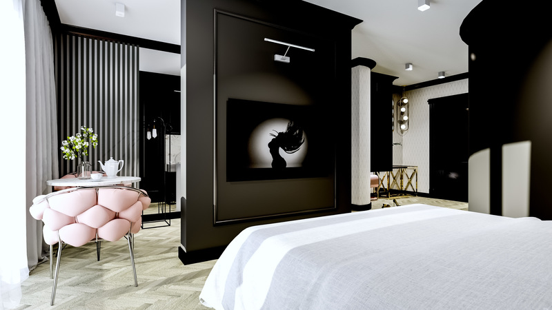 Sypialnia - styl hotelowy 